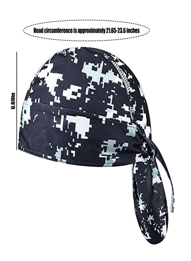 ZUYYON 9 Pcs Do Rag Skull Cap Sweat Wicking Head Wraps Cooling Durags Beanie Skull Bicycle Helmet Liner Bandana for Men Women(Camouflage Style) - Image 2